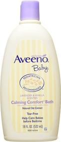 img 4 attached to 🛁 Aveeno Baby Calming Comfort Bath with Lavender & Vanilla, 18 fl oz Bottles (Pack of 3)