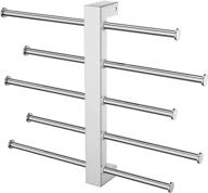 bridge sliding bathroom towel bar 16 inch, zuext polish chrome finished stainless steel 5-tier towel holder hanger, wall mounted adjustable hand towel rod for washroom kitchen, 1.5" tube towel racks logo