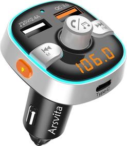 img 4 attached to 🚗 Arsvita Bluetooth FM Transmitter for Car: Radio Receiver & Audio Adapter with Type-C PD Charger, QC3.0 Quick Charging, Hands-Free Calling & Hi-Fi Sound Playback, Silver