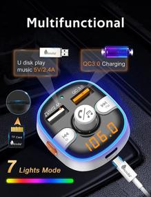 img 2 attached to 🚗 Arsvita Bluetooth FM Transmitter for Car: Radio Receiver & Audio Adapter with Type-C PD Charger, QC3.0 Quick Charging, Hands-Free Calling & Hi-Fi Sound Playback, Silver