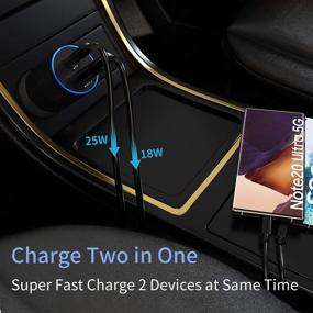 img 2 attached to ⚡ Cluvox 25W PPS PD&QC3.0 USB C Car Charger: Fast Charging for Samsung Galaxy S21/S20/Plus, Note 20/Ultra, iPad Pro & more!