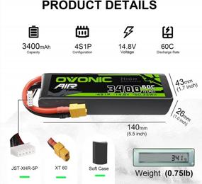 img 3 attached to High-Performance Ovonic 4S Lipo Battery With 60C Discharge Rate And 3400MAh Capacity For RC Vehicles