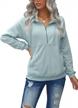 diukia women's casual half zipper long sleeve drawstring pullover sweatshirt with pocket logo