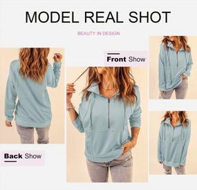 img 3 attached to Diukia Women'S Casual Half Zipper Long Sleeve Drawstring Pullover Sweatshirt With Pocket