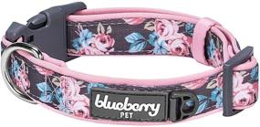 img 4 attached to 🌺 Blueberry Pet Cute Rose Flower Print Adjustable Dog Collar, Medium, Neck Size 14.5"-20" - Soft, Comfy & Padded