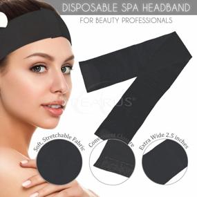 img 1 attached to 100 Disposable Black Spa Facial Headbands With Easy Closure By APPEARUS