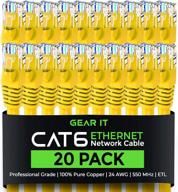 ethernet-кабель gearit cat 6, 1 фут (20 шт. в упаковке) — соединительный кабель cat6, соединительный кабель cat 6, кабель cat6, кабель cat 6, ethernet-кабель cat6, сетевой кабель, интернет-кабель — желтый 1 фут логотип