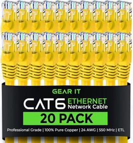 img 4 attached to GearIT Cat 6 Ethernet Cable 1 Ft (20-Pack) - Cat6 Patch Cable, Cat 6 Patch Cable, Cat6 Cable, Cat 6 Cable, Cat6 Ethernet Cable, Network Cable, Internet Cable - Yellow 1 Foot