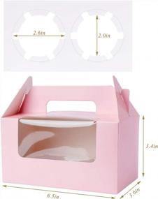 img 3 attached to 50 Pack EUSOAR Cupcake Containers With Window And Handle - Perfect Bakery Wrapping For Parties And Take-Out!