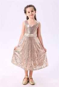 img 2 attached to Stylish and Glamorous: Bow Dream Lovely Sequins Champagne Girls' Dresses Collection