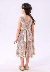 img 1 attached to Stylish and Glamorous: Bow Dream Lovely Sequins Champagne Girls' Dresses Collection