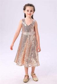 img 3 attached to Stylish and Glamorous: Bow Dream Lovely Sequins Champagne Girls' Dresses Collection