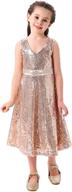 stylish and glamorous: bow dream lovely sequins champagne girls' dresses collection logo