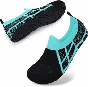 img 4 attached to Breathable Knitted Barefoot Sock Shoes For Men And Women - Non-Slip Aqua Yoga Socks And Soft Indoor Slippers With Rubber Sole By VIFUUR