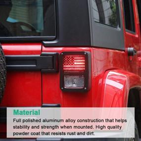 img 3 attached to US Flag Taillight Cover Guard For Jeep Wrangler JK/JKU 2007-2018 - Decorative Protector Exterior Accessory By ABIGAIL