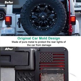 img 2 attached to US Flag Taillight Cover Guard For Jeep Wrangler JK/JKU 2007-2018 - Decorative Protector Exterior Accessory By ABIGAIL