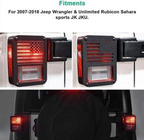 img 1 attached to US Flag Taillight Cover Guard For Jeep Wrangler JK/JKU 2007-2018 - Decorative Protector Exterior Accessory By ABIGAIL