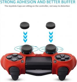 img 1 attached to Повысьте свой игровой опыт с CHINFAI DualShock4 Skin Grip для контроллеров PS4 - противоскользящий силиконовый чехол с дополнительными ручками для большого пальца красного цвета