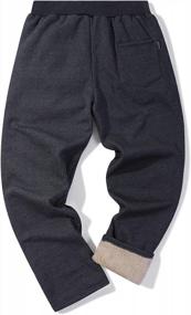 img 3 attached to Men'S Winter Fleece-Lined Joggers: Flygo Active Running Sweatpants With Warmth And Comfort