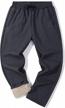 men's winter fleece-lined joggers: flygo active running sweatpants with warmth and comfort logo