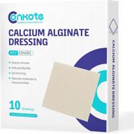 10 упаковок подушечек для перевязок conkote из альгината кальция - антипригарные, стерильные, хорошо впитывающие и удобные, размер подушечки 4 x 4 дюйма логотип