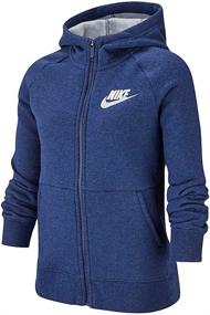 img 1 attached to 👧 Black and White Nike Girls' Active Hoodie - Girls' Clothing
