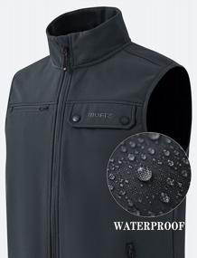 img 1 attached to MoFiz Men'S Lightweight Softshell Golf Vest Fleece Lined Warm Windproof Waterproof Hiking Sleeveless Jacket Zipper Pcokets