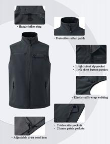 img 3 attached to MoFiz Men'S Lightweight Softshell Golf Vest Fleece Lined Warm Windproof Waterproof Hiking Sleeveless Jacket Zipper Pcokets