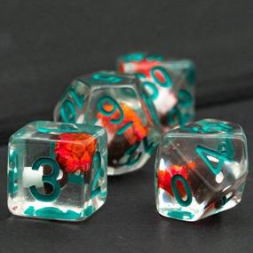 img 2 attached to 7PCS Polyhedral DND Dice Set With Mushroom And Flower For RPG MTG Table Games - Red Flower
