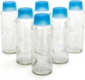img 4 attached to Set Of 6 Aquasana Glass Water Bottles With BPA-Free Lids, 18 Oz Each