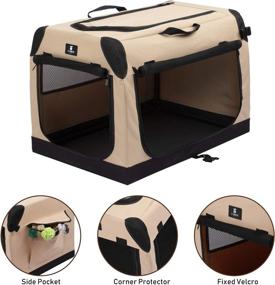 img 2 attached to 🐶 X-ZONE PET Foldable Soft Dog Crate: A Sturdy, Portable Kennel for Dogs and Cats - Ideal for Travel and Indoor/Outdoor Use (32-Inch)