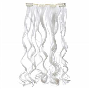 img 1 attached to Get Your Party Started With SWACC 7-Piece Full Head Highlights Clip-On Hair Extensions In 20-Inch Curly White Synthetic Hairpieces