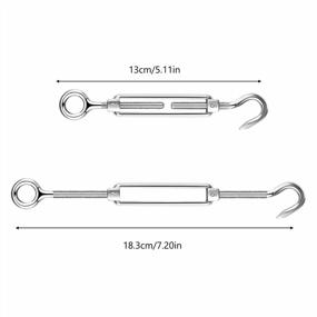 img 1 attached to 8-Pack Stainless Steel Turnbuckle Hook And Eye Set For Cable Tensioning And Shade Sails
