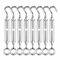 8-pack stainless steel turnbuckle hook and eye set for cable tensioning and shade sails logo