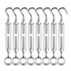 img 4 attached to 8-Pack Stainless Steel Turnbuckle Hook And Eye Set For Cable Tensioning And Shade Sails