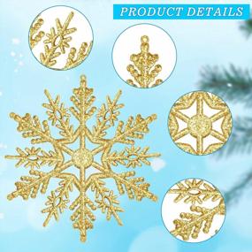 img 2 attached to 40 Pack Gold Glitter Snowflake Ornaments - Perfect For Christmas Tree, Winter Weddings, And Xmas Parties