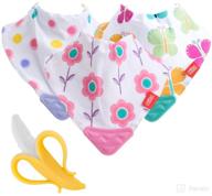 🍼 nuby multi reversible 3 piece teething bib set with bonus teething toothbrush логотип