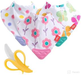 img 4 attached to 🍼 Nuby Multi Reversible 3 Piece Teething Bib Set with Bonus Teething Toothbrush