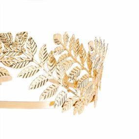 img 1 attached to Греческая богиня Повязка на голову с золотым листом Корона для свадеб и костюмов - Свадебный аксессуар для волос Rivertree