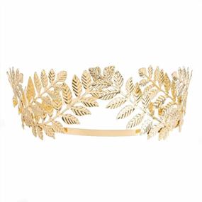 img 2 attached to Греческая богиня Повязка на голову с золотым листом Корона для свадеб и костюмов - Свадебный аксессуар для волос Rivertree