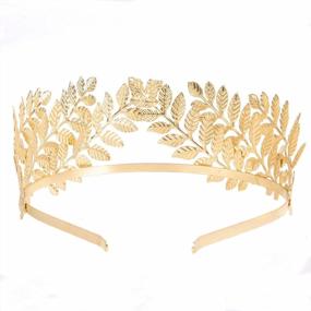 img 4 attached to Greek Goddess Gold Leaf Headband Crown For Weddings And Costumes - Rivertree Bridal Hair Accessory