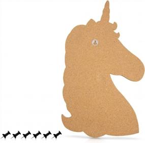 img 2 attached to Navaris Unicorn Cork Board - Bulletin Board Memo Shape Display 10 X 16 In With 6 Pins - Perfect Message Noticeboard And Pinboard For Home Or Bedroom Organization