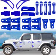 🚗 bonbo 22pcs engine hood door hinge cover ac vent trim exterior accessories for jeep wrangler jl jlu sports sahara freedom rubicon (blue) - 2018-2022 logo