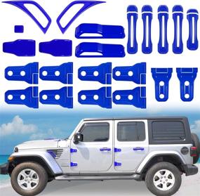 img 4 attached to 🚗 Bonbo 22PCS Engine Hood Door Hinge Cover AC Vent Trim Exterior Accessories for Jeep Wrangler JL JLU Sports Sahara Freedom Rubicon (Blue) - 2018-2022