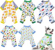 🐶 pedgot 6 packs puppy dog onesies - soft pure cotton dog pajamas for daily wear & party - cute dog clothes pet jumpsuit, puppy rompers & bodysuits logo