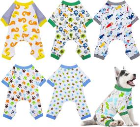 img 4 attached to 🐶 Pedgot 6 Packs Puppy Dog Onesies - Soft Pure Cotton Dog Pajamas for Daily Wear & Party - Cute Dog Clothes Pet Jumpsuit, Puppy Rompers & Bodysuits