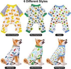 img 1 attached to 🐶 Pedgot 6 Packs Puppy Dog Onesies - Soft Pure Cotton Dog Pajamas for Daily Wear & Party - Cute Dog Clothes Pet Jumpsuit, Puppy Rompers & Bodysuits