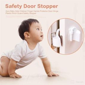 img 3 attached to 👶 Childproof 2pcs Finger Pinch Guards - Foam Door Stoppers for Baby Safety - Protect Kids from Finger Pinches - Hinge Guard Protector Door Stops