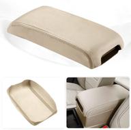 🚗 kbh auto center console armrest cover for toyota camry: 2012-2017 vinyl microfiber leather replacement in ivory beige shade логотип