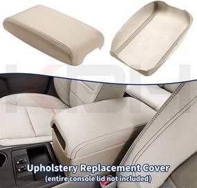 img 3 attached to 🚗 KBH Auto Center Console Armrest Cover for Toyota Camry: 2012-2017 Vinyl Microfiber Leather Replacement in Ivory Beige Shade